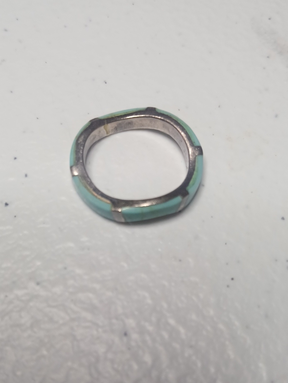Turqoise Inlay Sterling Silver Band Ring